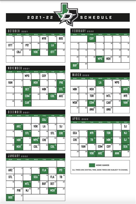 dallas stars hockey schedule 2021